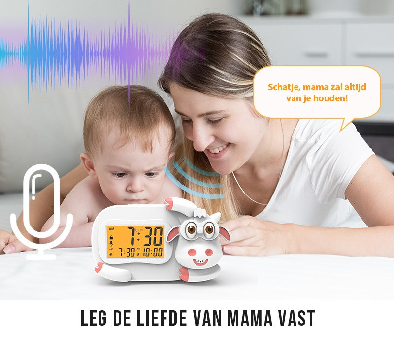 Eco Toys Koe Wit Digitale Kinderwekker Slaaptrainer