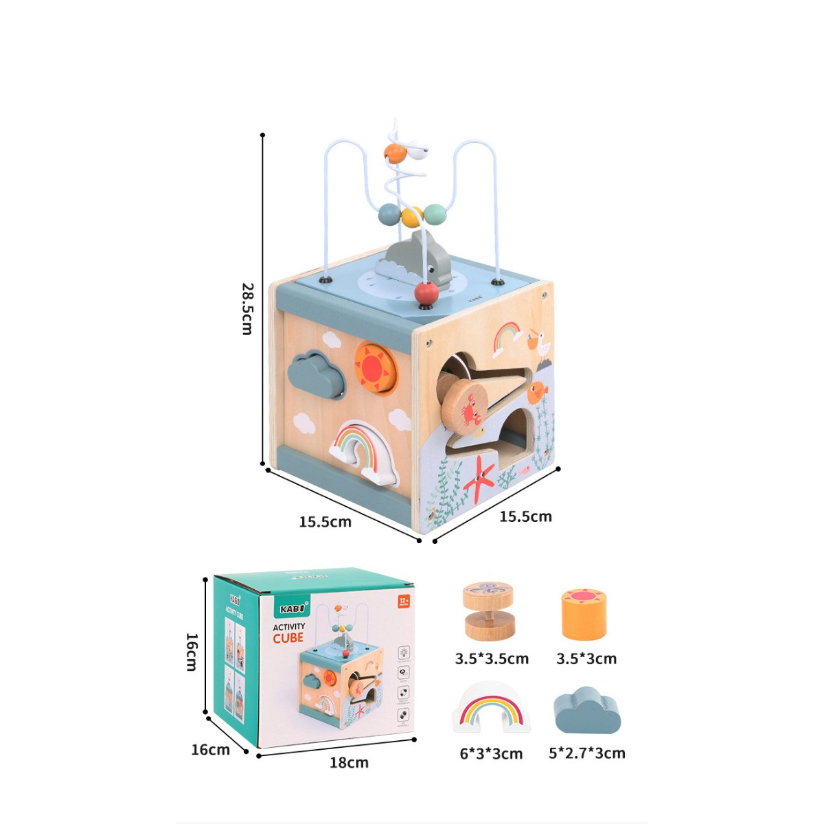 Eco Toys Oceaan Houten Activiteitenkubus