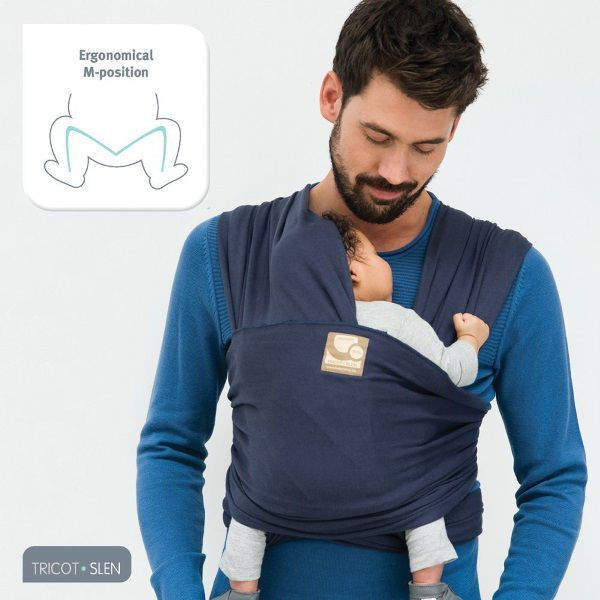 Babylonia Tricot-Slen Cool Navy Blauw Draagdoek