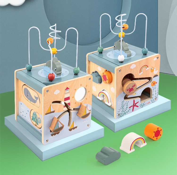 Eco Toys Oceaan Houten Activiteitenkubus