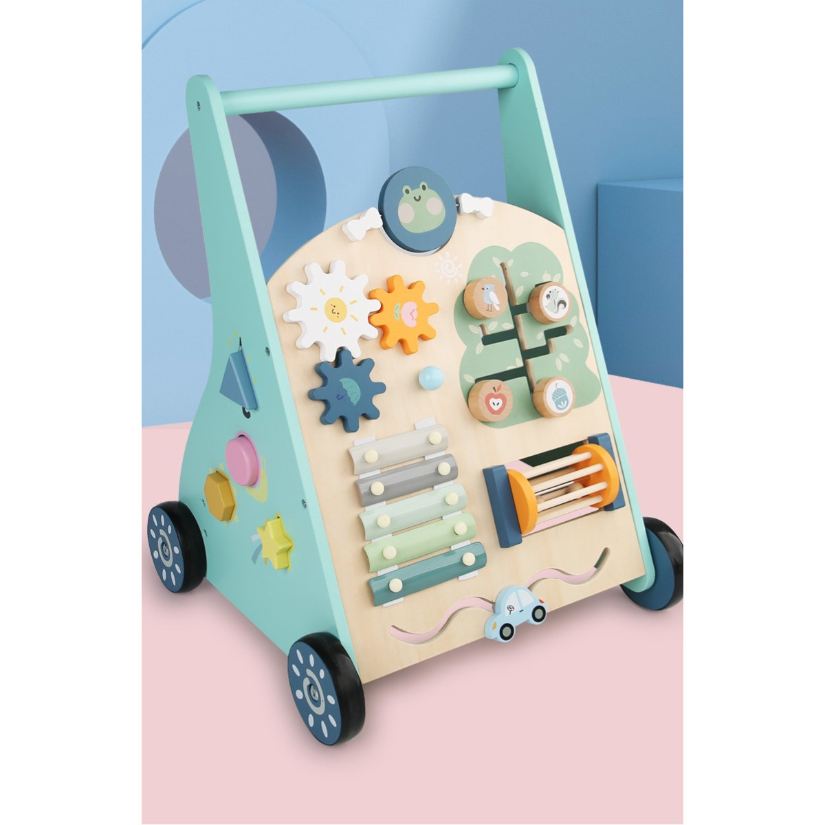 Eco Toys Stonegreen Houten Baby Walker Loopwagen
