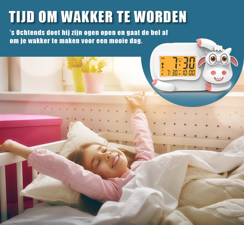 Eco Toys Koe Wit Digitale Kinderwekker Slaaptrainer