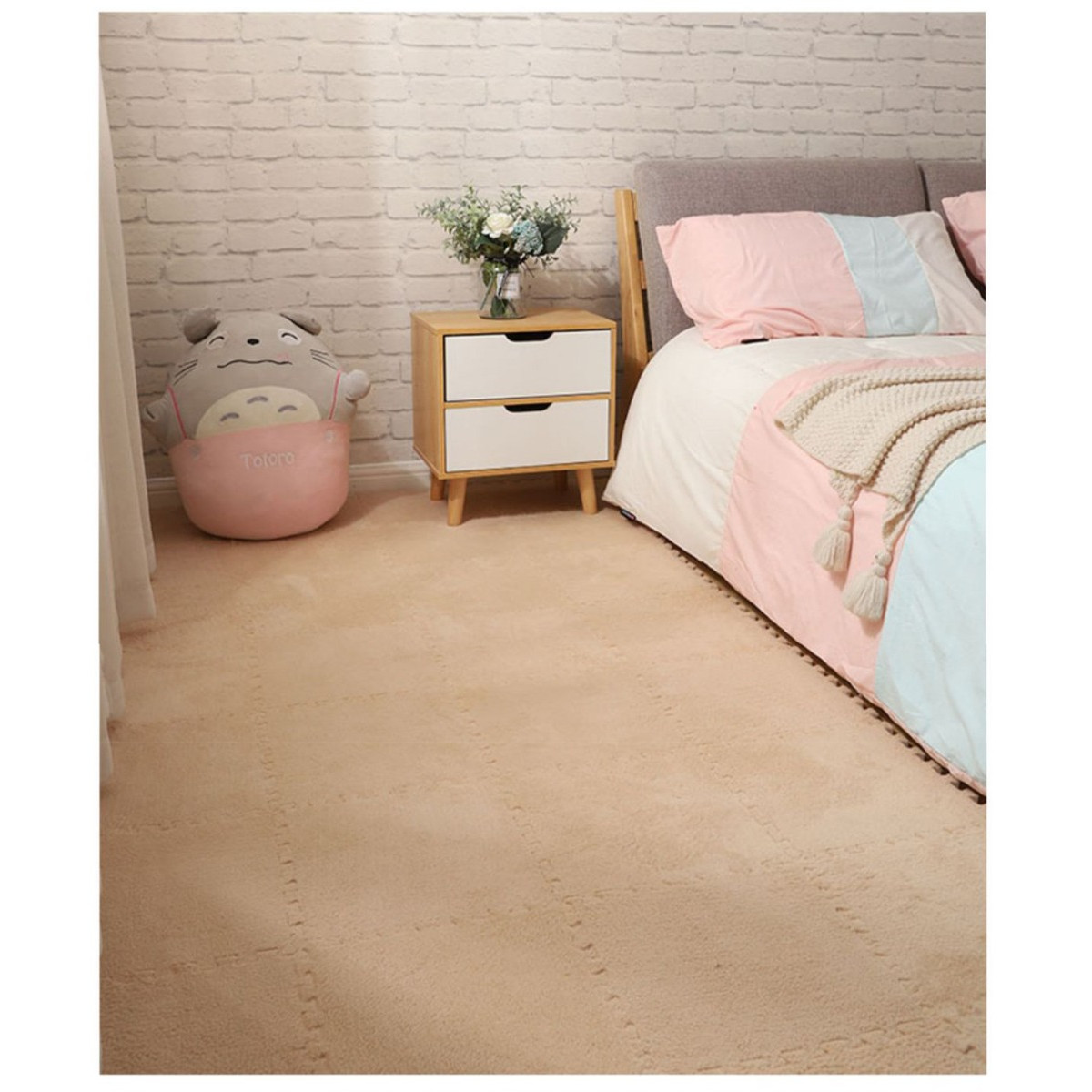 Eco Toys Nougat Pluche Schuimrubber Speelmat