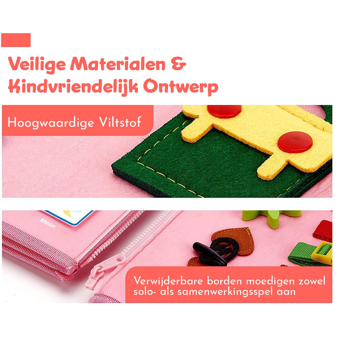 Eco Toys Roze Busy Board Activiteitenboek