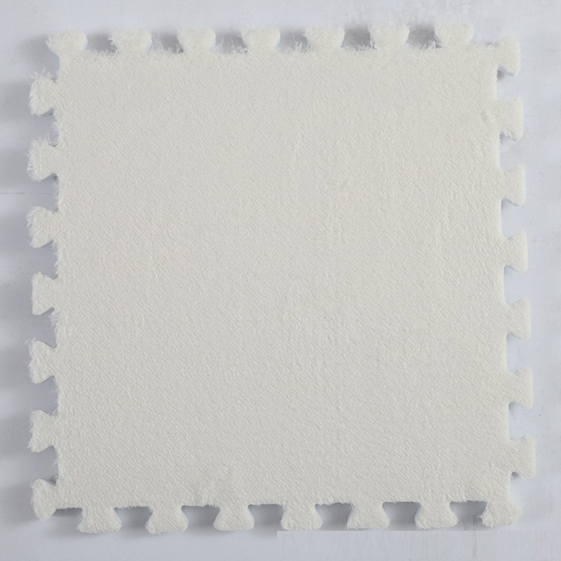 Eco Toys Nougat/Wit Checkered Pluche Schuimrubber Speelmat