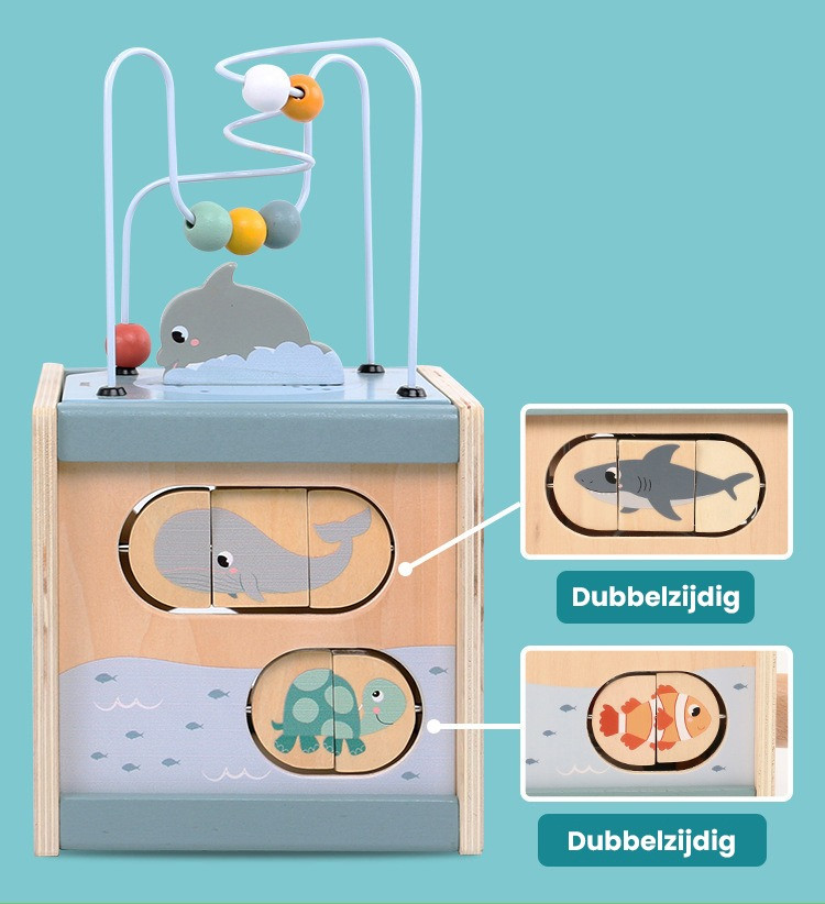 Eco Toys Oceaan Houten Activiteitenkubus