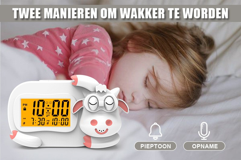 Eco Toys Koe Wit Digitale Kinderwekker Slaaptrainer