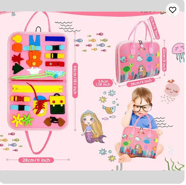 Eco Toys Roze Busy Board Activiteitenboek