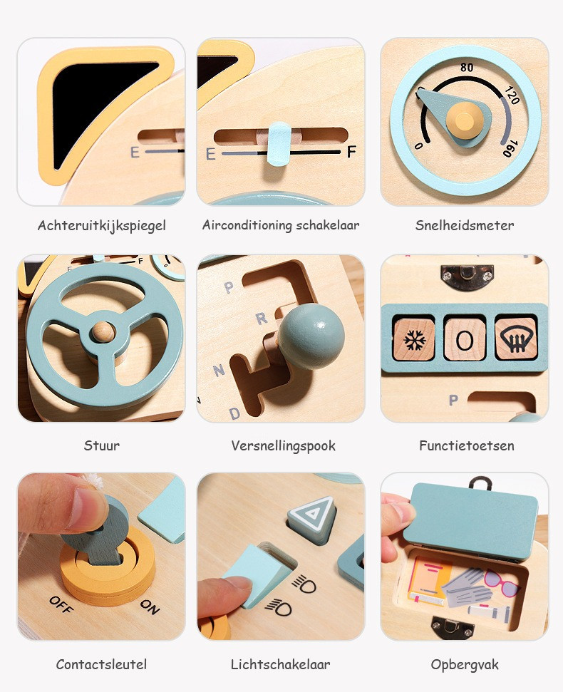 Eco Toys Stuur Houten Activiteitenbord