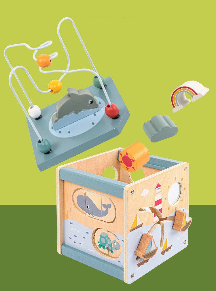 Eco Toys Oceaan Houten Activiteitenkubus