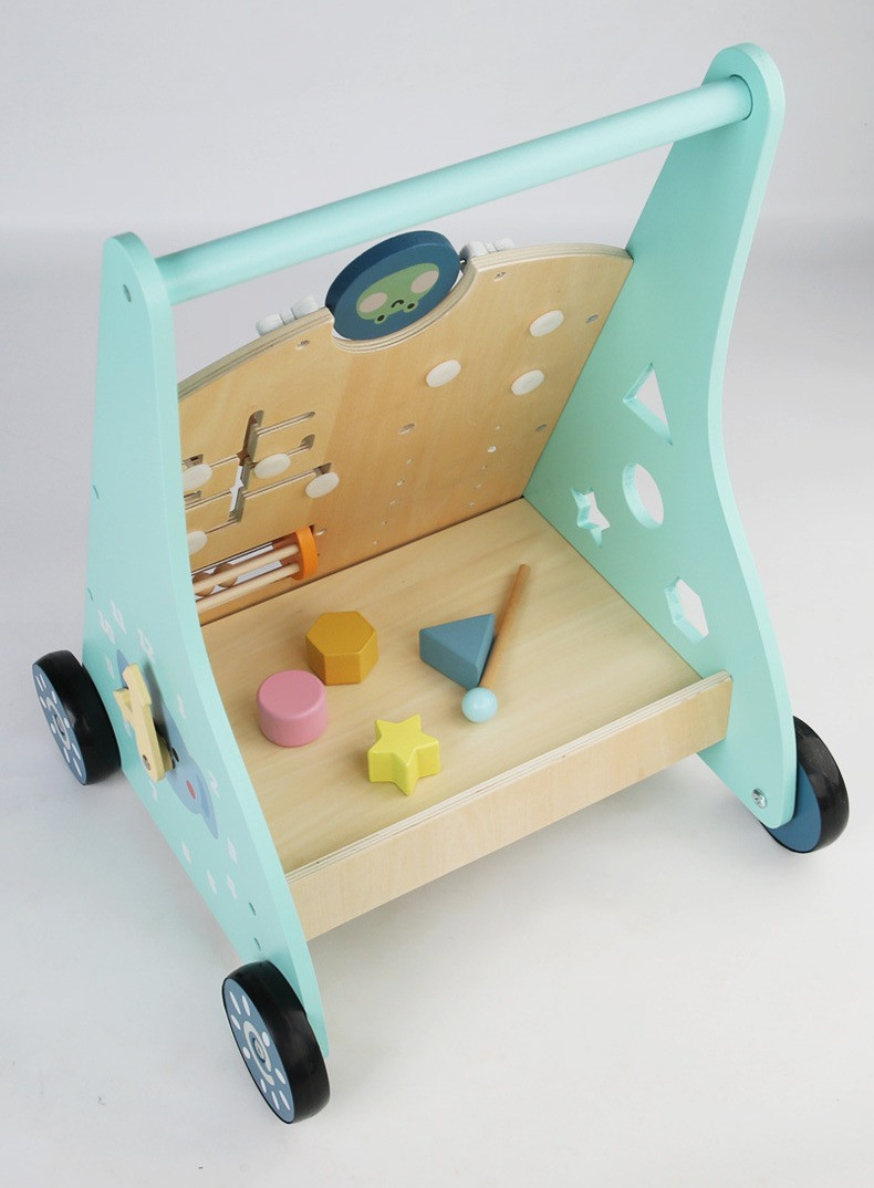 Eco Toys Stonegreen Houten Baby Walker Loopwagen