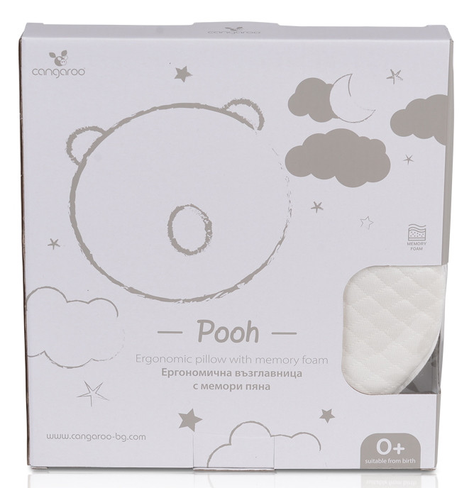 Cangaroo Pooh Wit Ergonomisch Hoofdkussentje