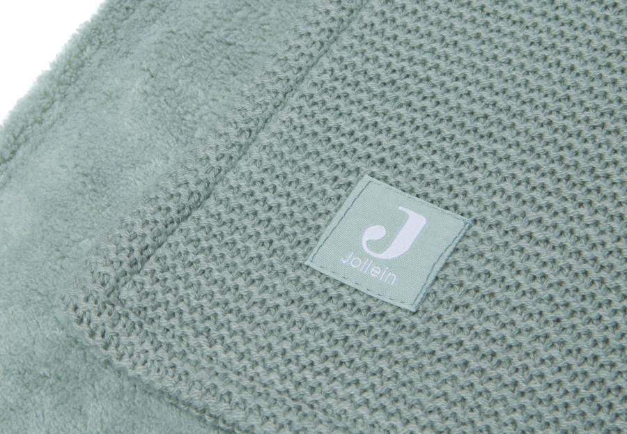Jollein Basic Knit Forest Green / Fleece 100 x 150 cm Ledikantdeken