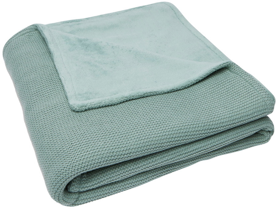 Jollein Basic Knit Forest Green / Fleece 100 x 150 cm Ledikantdeken