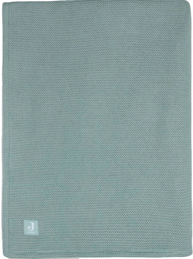 Jollein Basic Knit Forest Green / Fleece 75 x 100 cm Wiegdeken