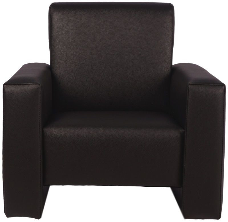 MamaLoes Jamie Zwart Leren Kinderfauteuil