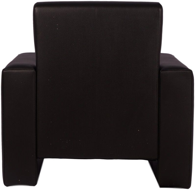 MamaLoes Jamie Zwart Leren Kinderfauteuil