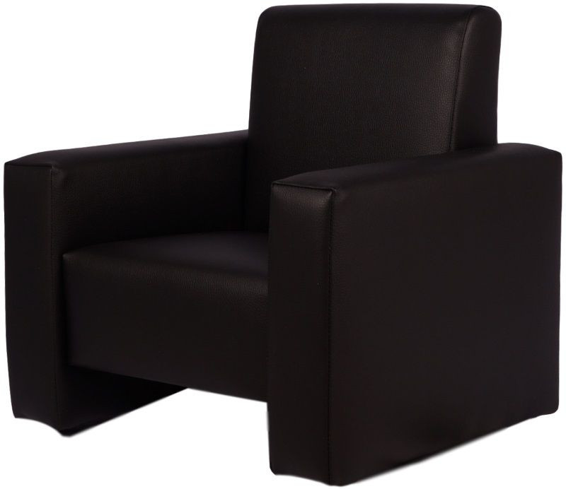 MamaLoes Jamie Zwart Leren Kinderfauteuil