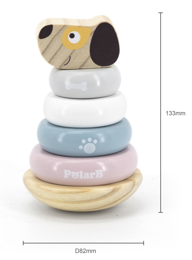 PolarB Puppy Houten Tuimelring Piramide