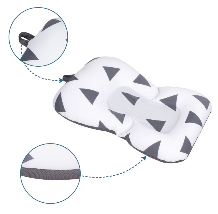 Sevibaby Cozy Triangle Grey Baby Badkussen