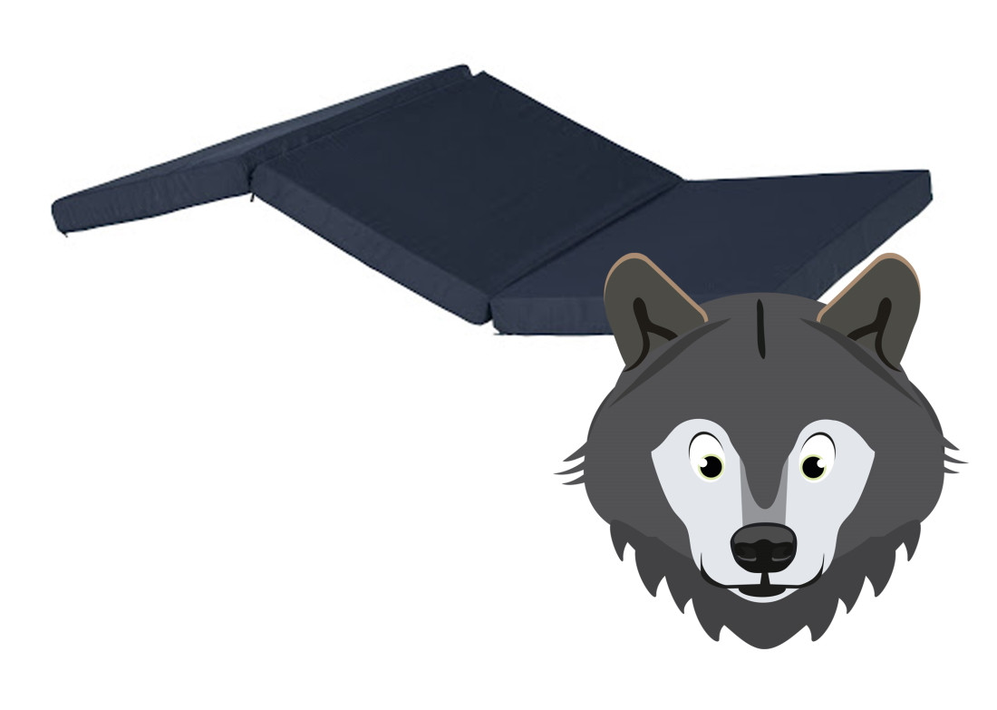 ABZ Wolf Zwart 60 x 120 cm Opvouwbaar Matras in Tas