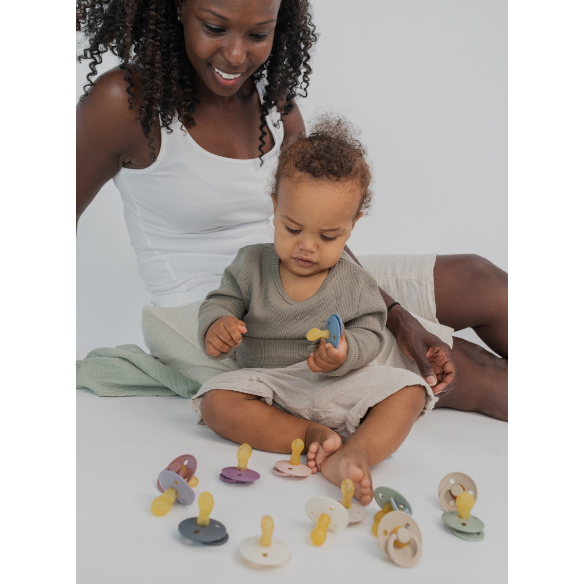 Bibs Ivory/Sage 0-6 mnd 2 Stuks Anatomische Fopspeen