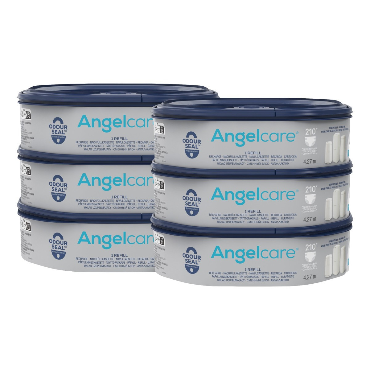 Angelcare Navulcassettes 6-pack + Classic XL Wit Luieremmer