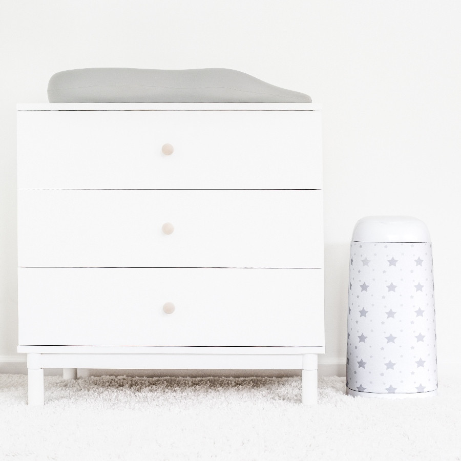 Angelcare Dress Up Grey Stars Hoes voor Luieremmer