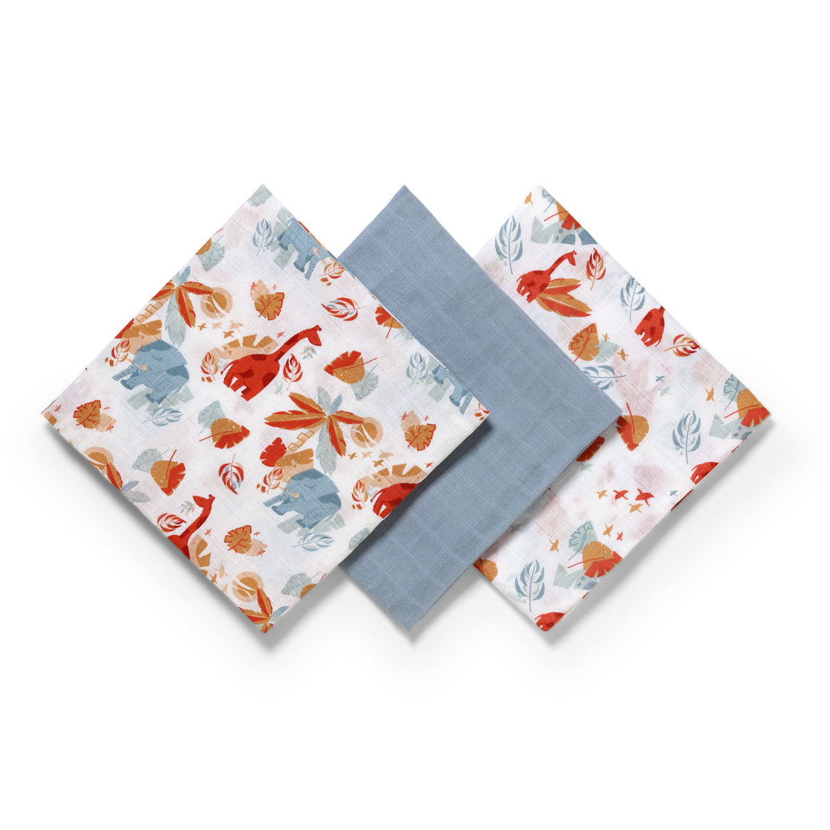 Baby Ono 3 Stuks Blauwgrijs Hydrofiel Luiers