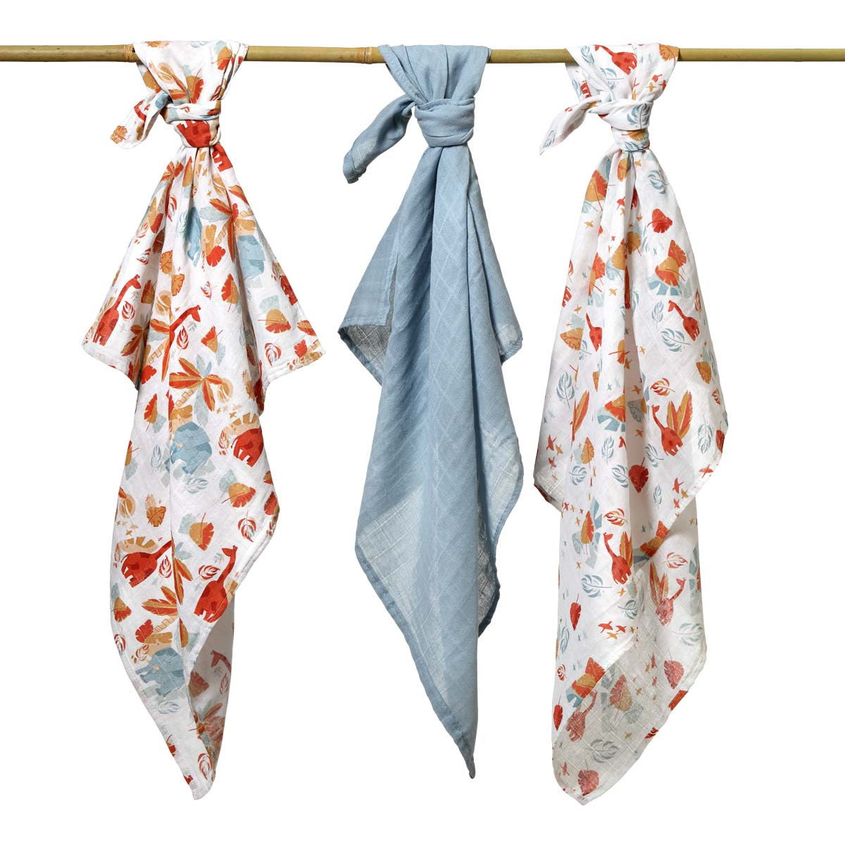 Baby Ono 3 Stuks Blauwgrijs Hydrofiel Luiers