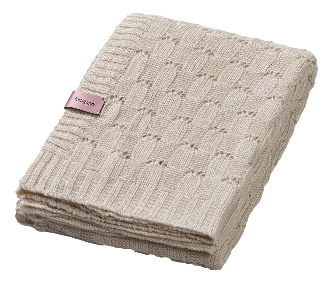 Baby Ono Bamboo Knitted Beige 75x100 cm Wiegdeken