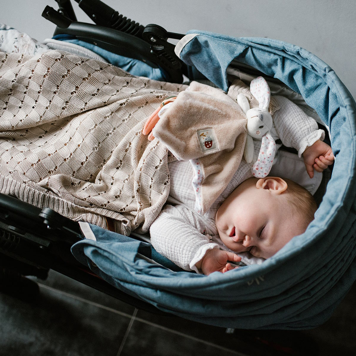 Baby Ono Bamboo Knitted Beige 75x100 cm Wiegdeken