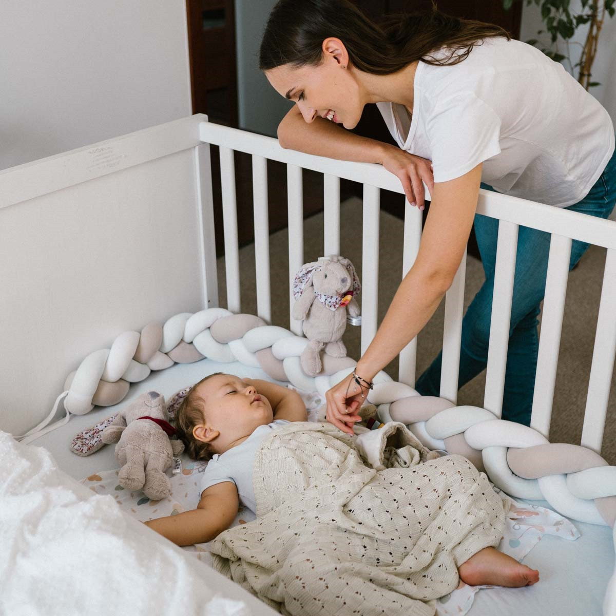 Baby Ono Bamboo Knitted Beige 75x100 cm Wiegdeken