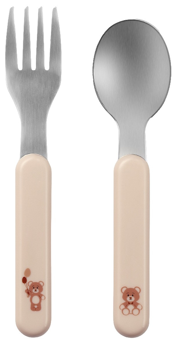 Baby Ono Bear Creme Vork en Lepel Set