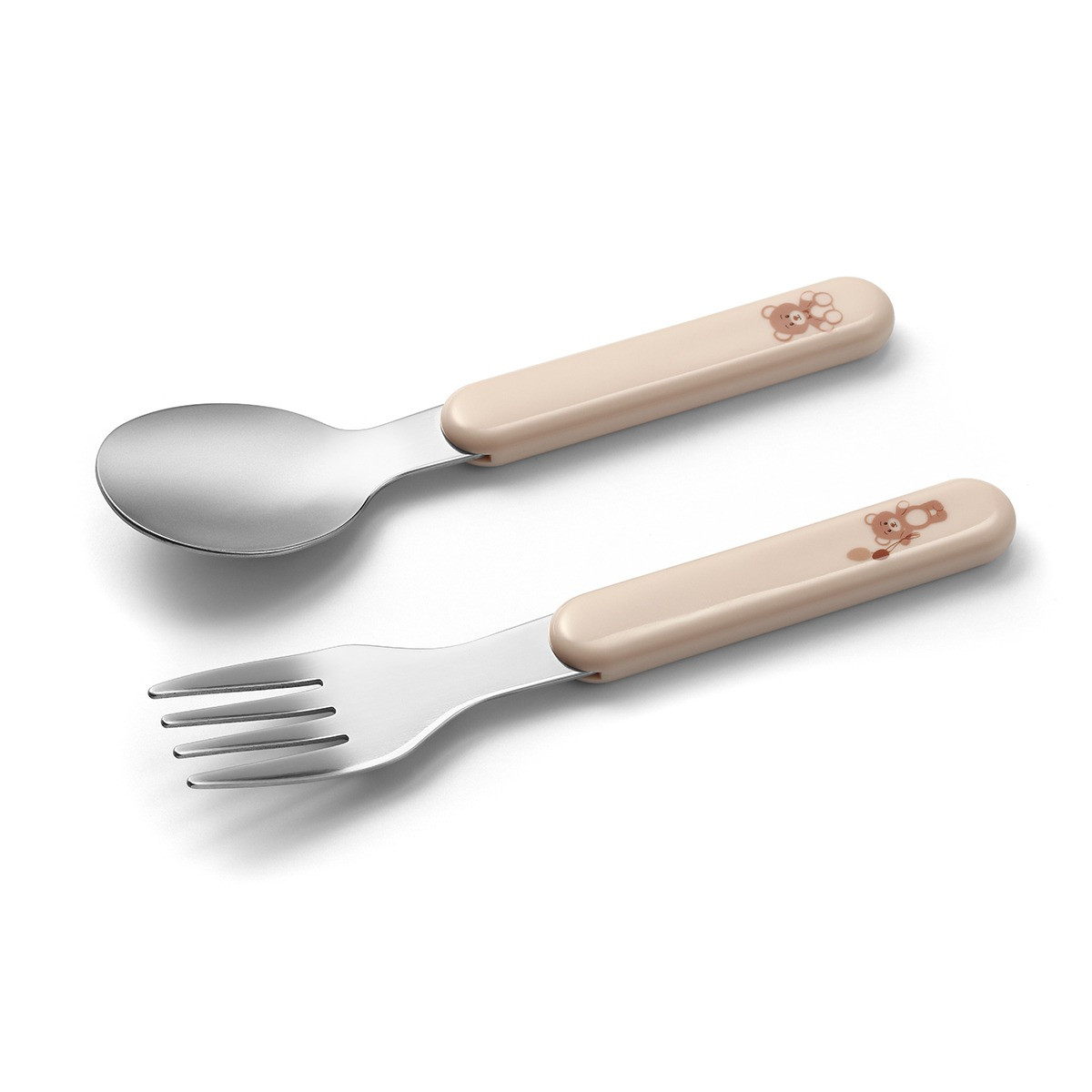 Baby Ono Bear Creme Vork en Lepel Set