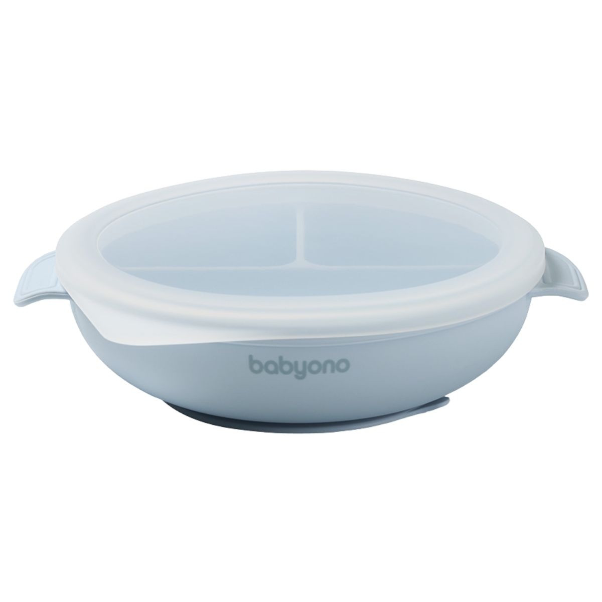 Baby Ono Blauw Siliconen Bord met Zuignap & Deksel