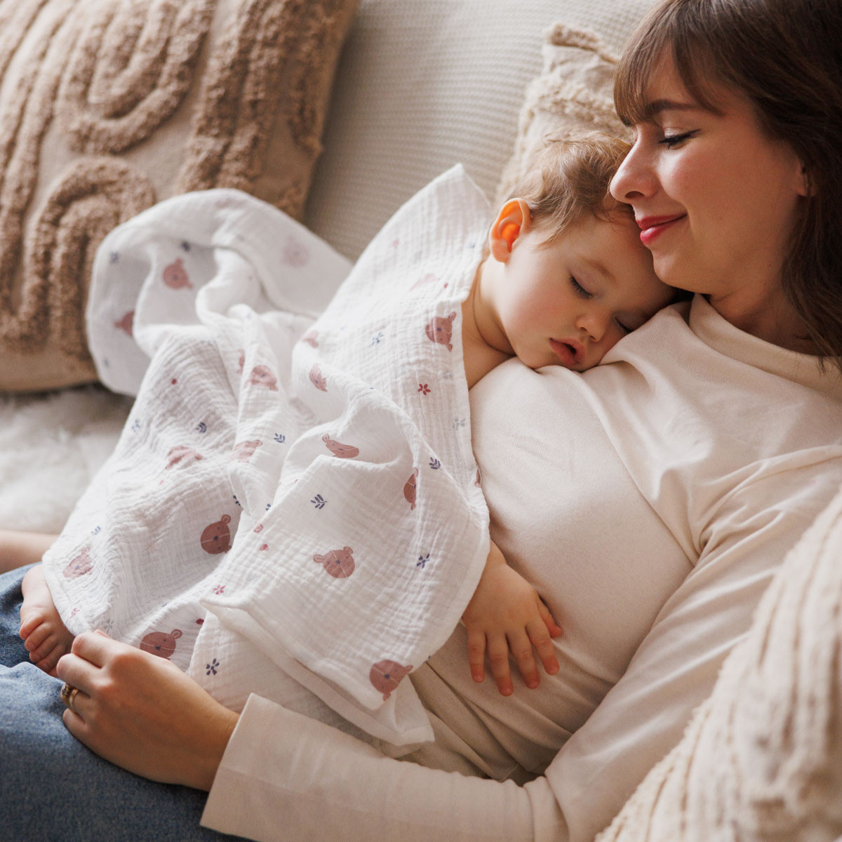 Baby Ono Crinkled Oudroze/Creme 3 Stuks Hydrofiel Luiers