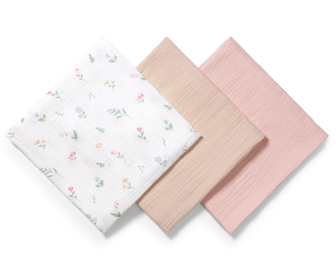 Baby Ono Crinkled Roze/Beige 3 Stuks Hydrofiel Luiers
