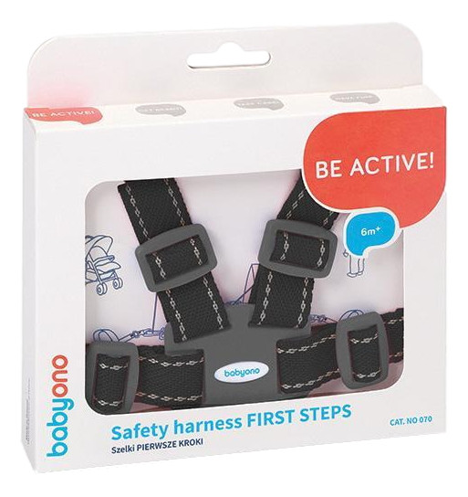 Baby Ono First Steps Zwart Kinderstoel Tuigje met Looplijn