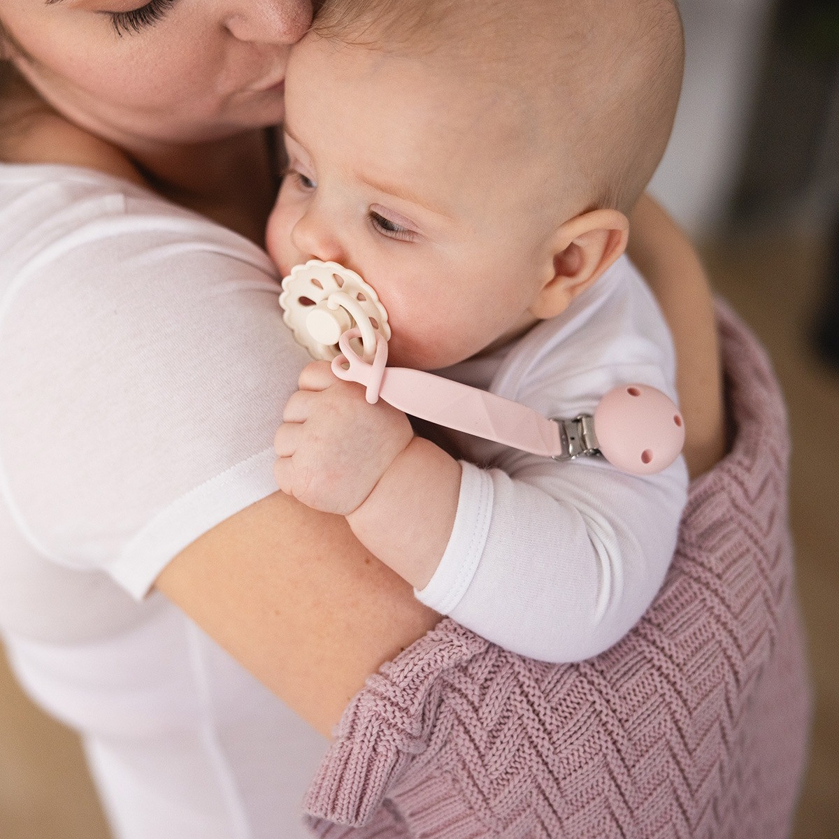 Baby Ono Roze Siliconen Speenkoord