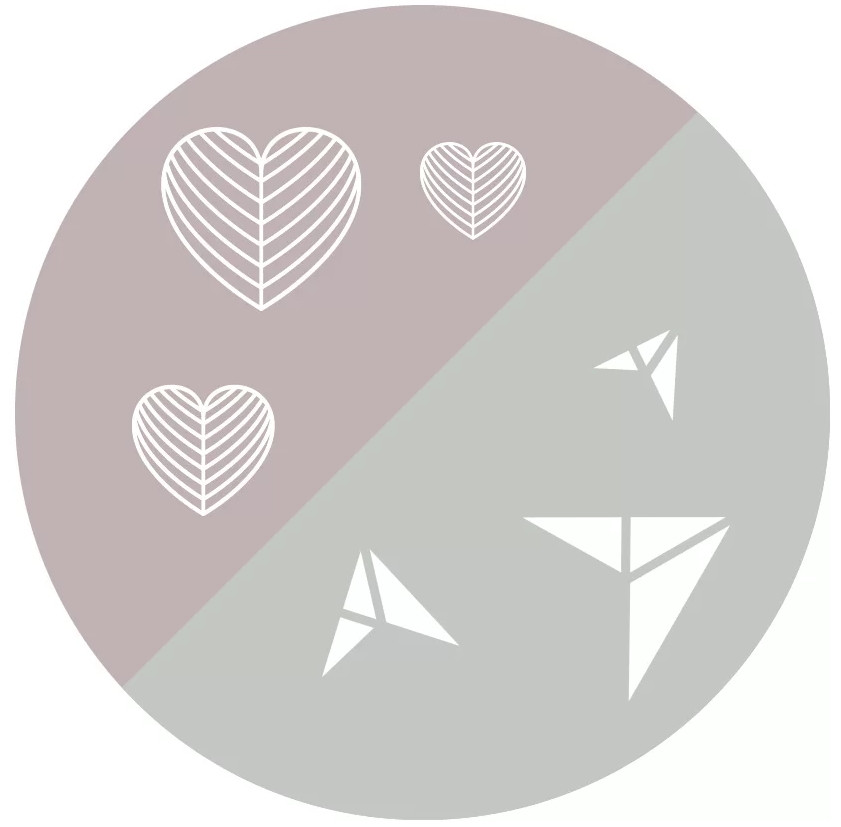 Baby Ono Roze/Grijs Hartjes Vork en Lepel Set