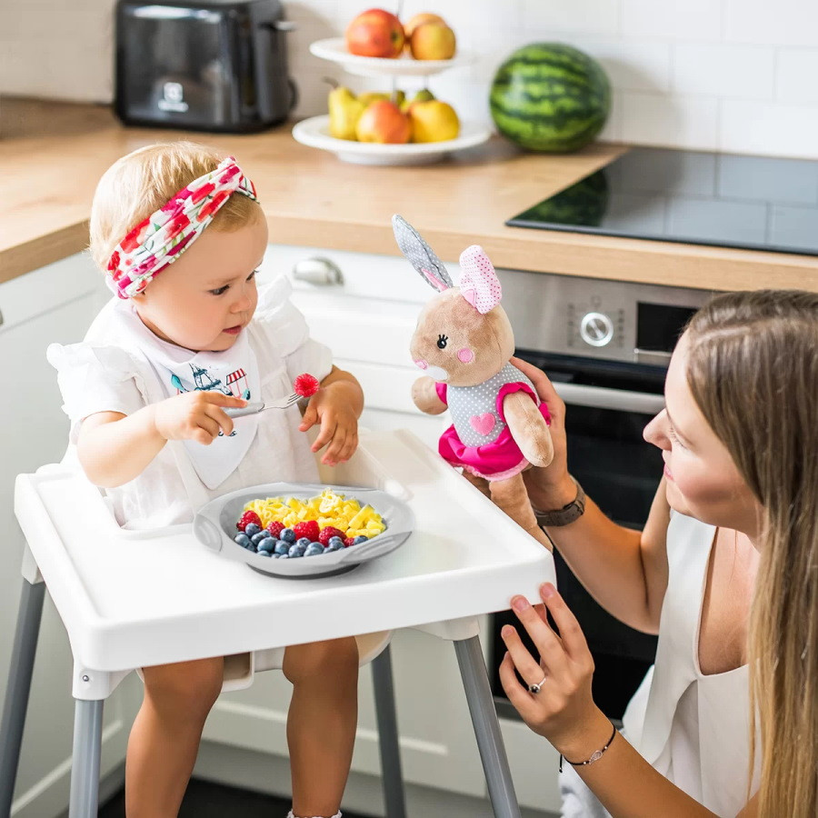 Baby Ono Roze/Grijs Hartjes Vork en Lepel Set