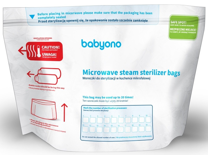 Baby Ono Stoomsterilisatie Magnetronzakjes 5 Stuks