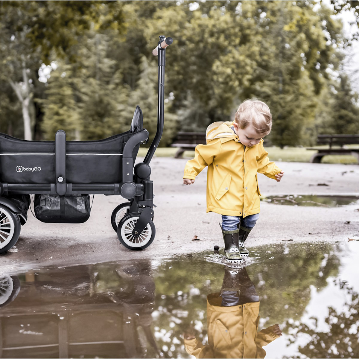 BabyGo Cozy Rider Black Luxe Kinder Bolderkar