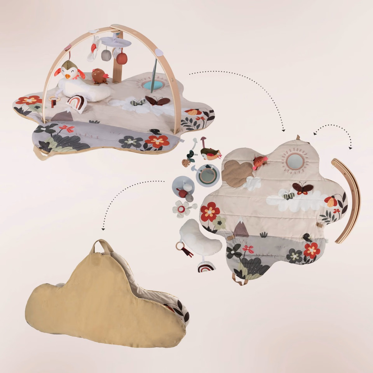 Babygo Flower Houten Activity Gym Speelkleed