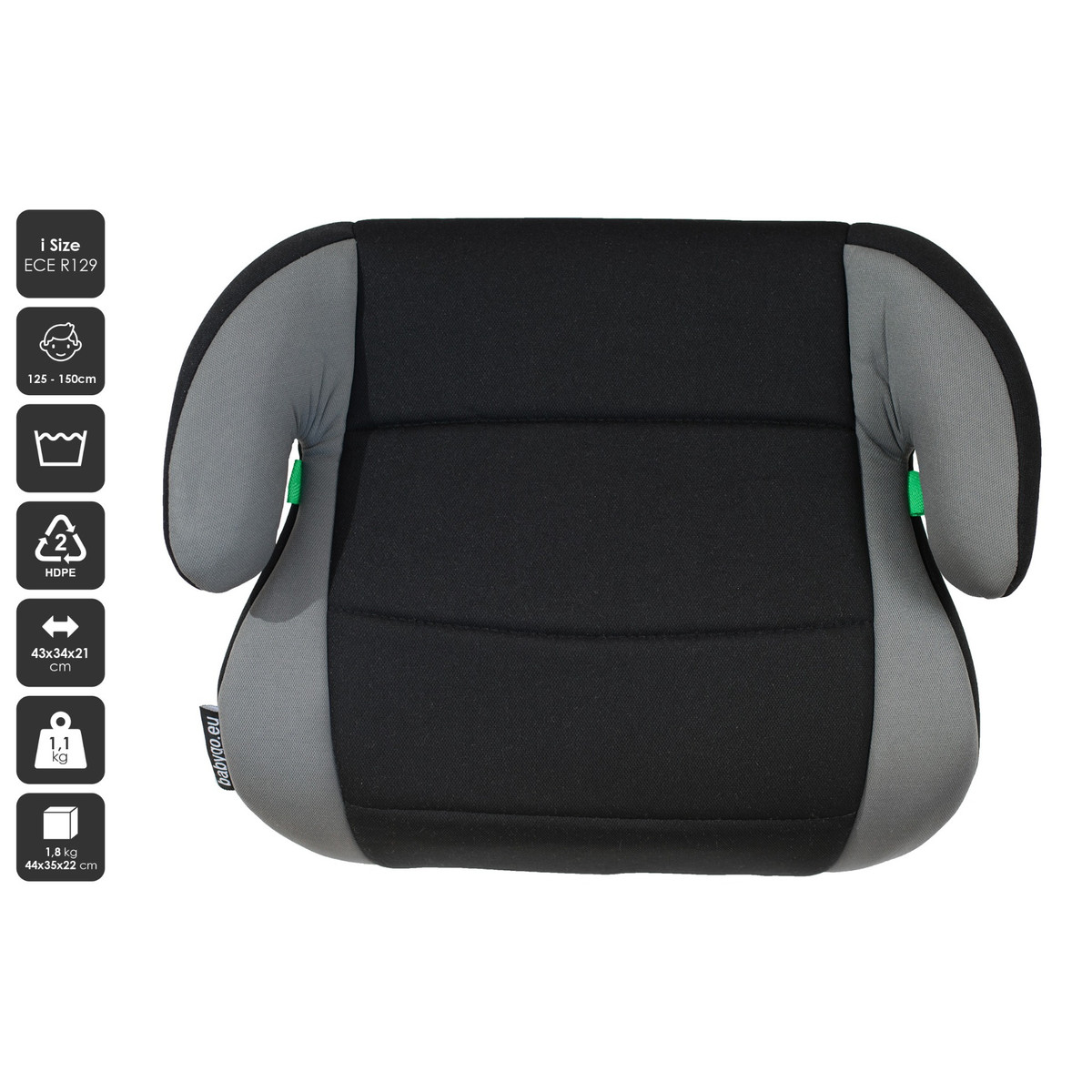 BabyGo Grey 125-150 cm i-Size Booster