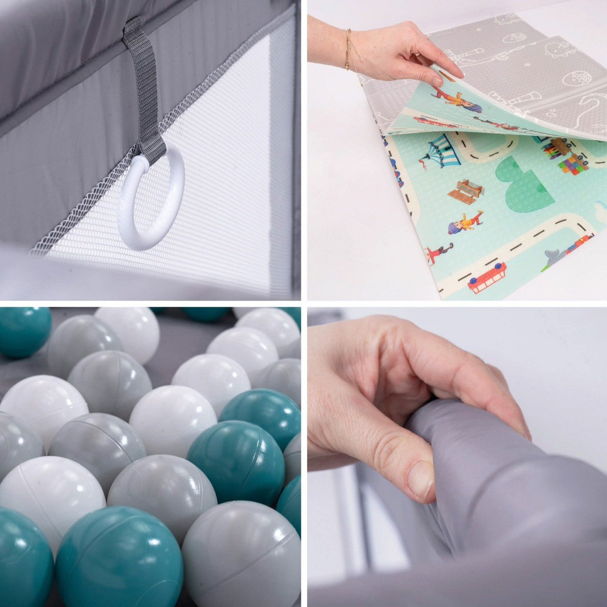 Babygo Grey XL Ballenbak met Bodemmatras