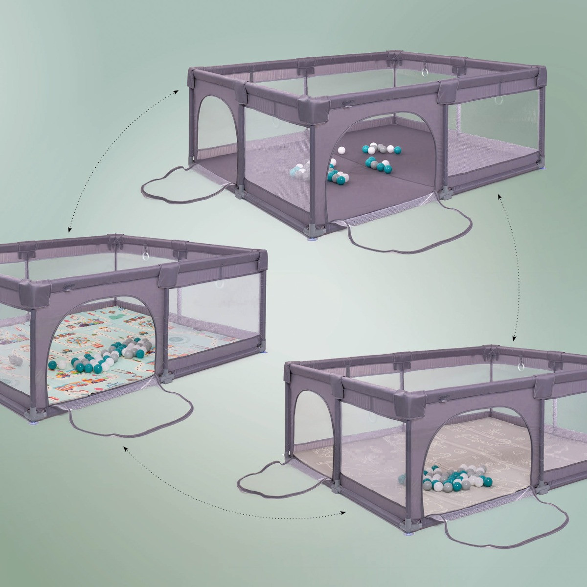 Babygo Grey XL Ballenbak met Bodemmatras