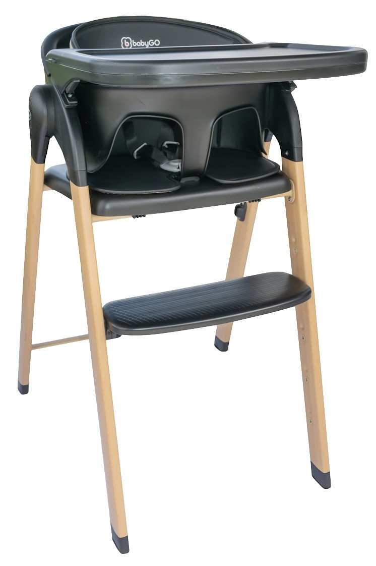 BabyGo Levels Black Wood Kinderstoel