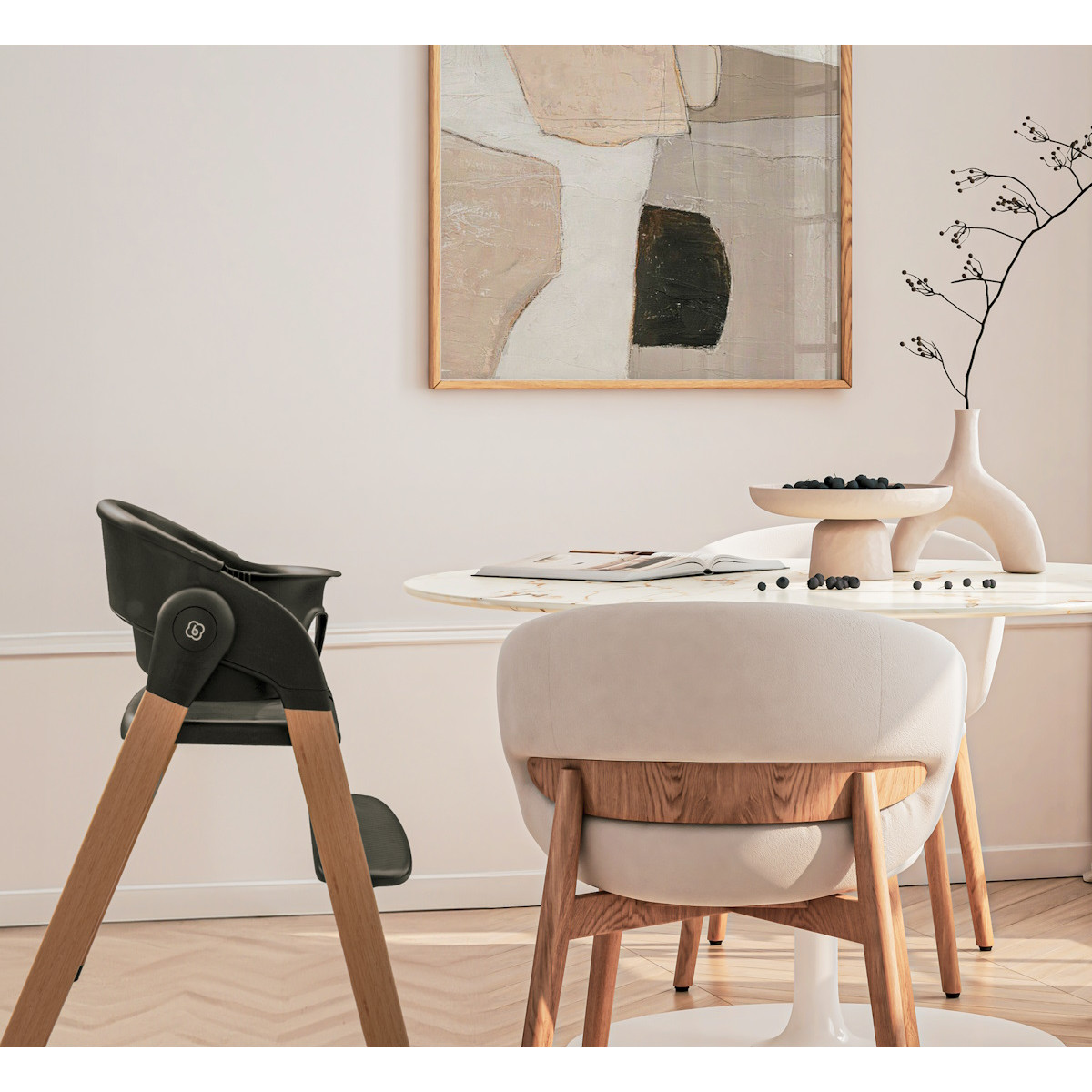 BabyGo Levels Black Wood Kinderstoel